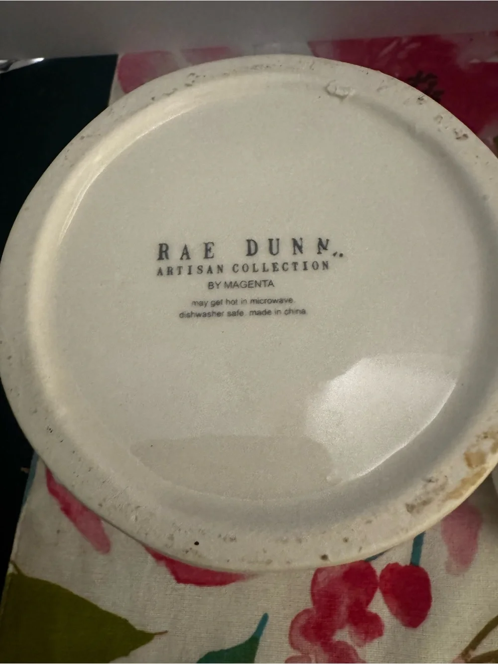 Rae Dunn “Happy Spring” Bunny Rabbit Canister Ivory Pink Handle 7.5” Easter EUC